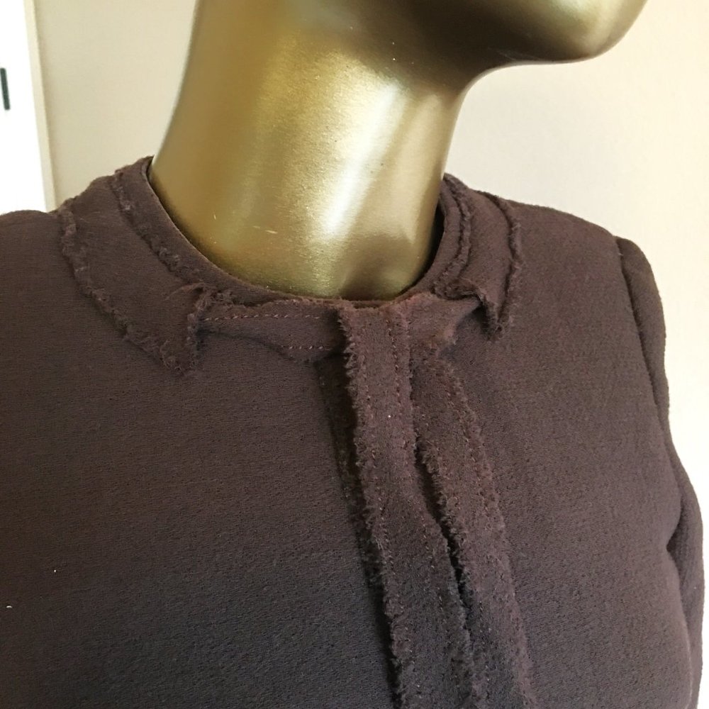 Tuleh Brown Fringe Wool Blend Evening Jacket - image 6